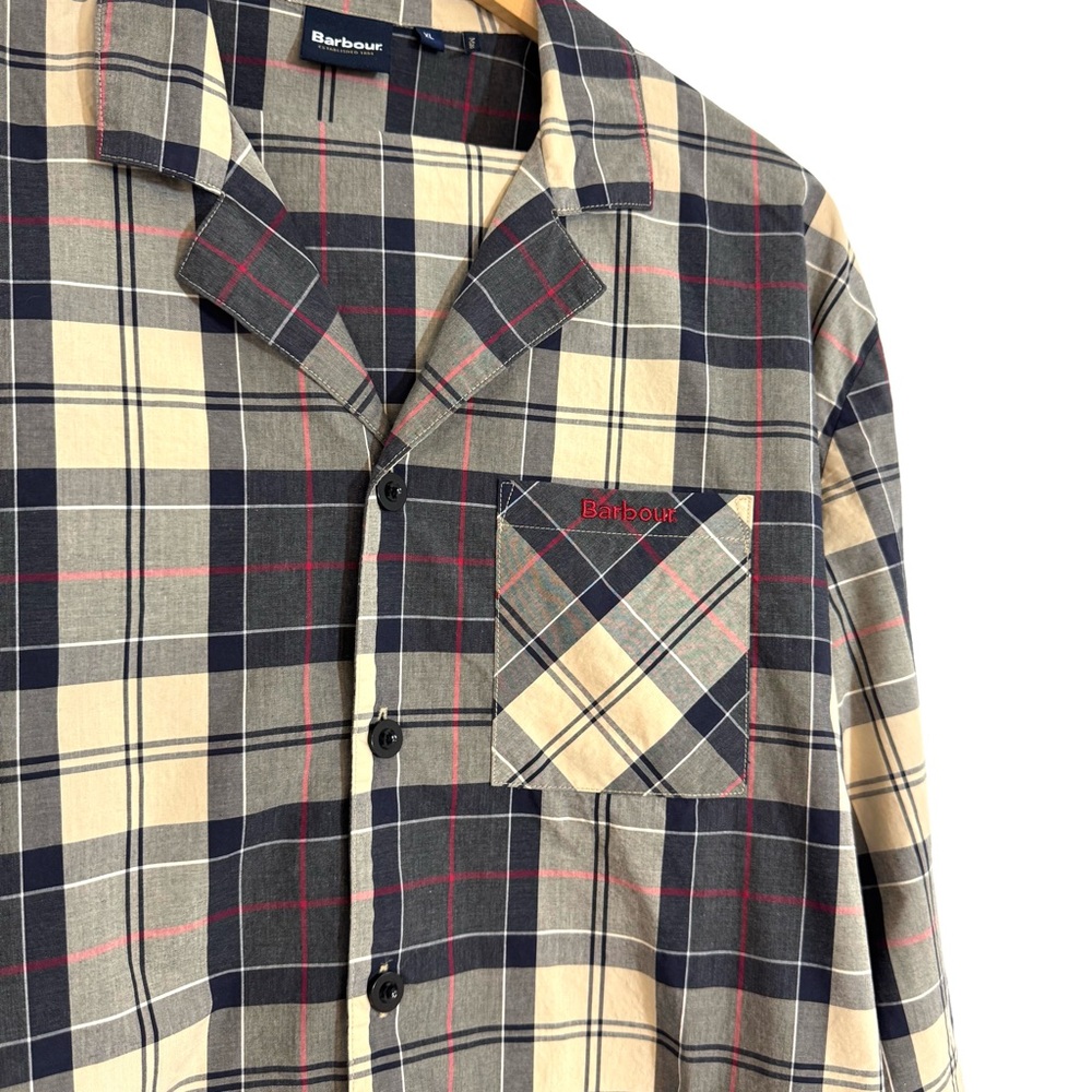 Barbour Plaid Woven Cotton Pajama Set in Stone Tartan Laith Tartan Men’s Size XL - Picture 3 of 16